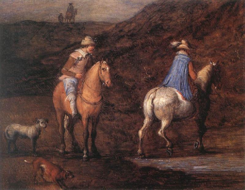 BRUEGHEL, Jan the Elder Travellers on the Way (detail) fd oil painting picture